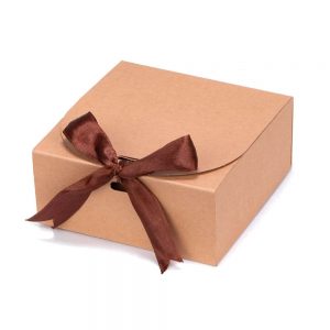 flat delivery packaging gift box with ribbon