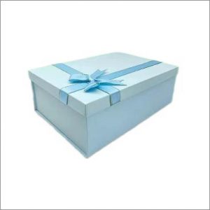 lid and base foldable gift box with ribbon